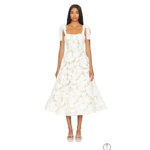 NWOT BRONX & BANCO Sabrina White Bridal Midi Dress wedding guest